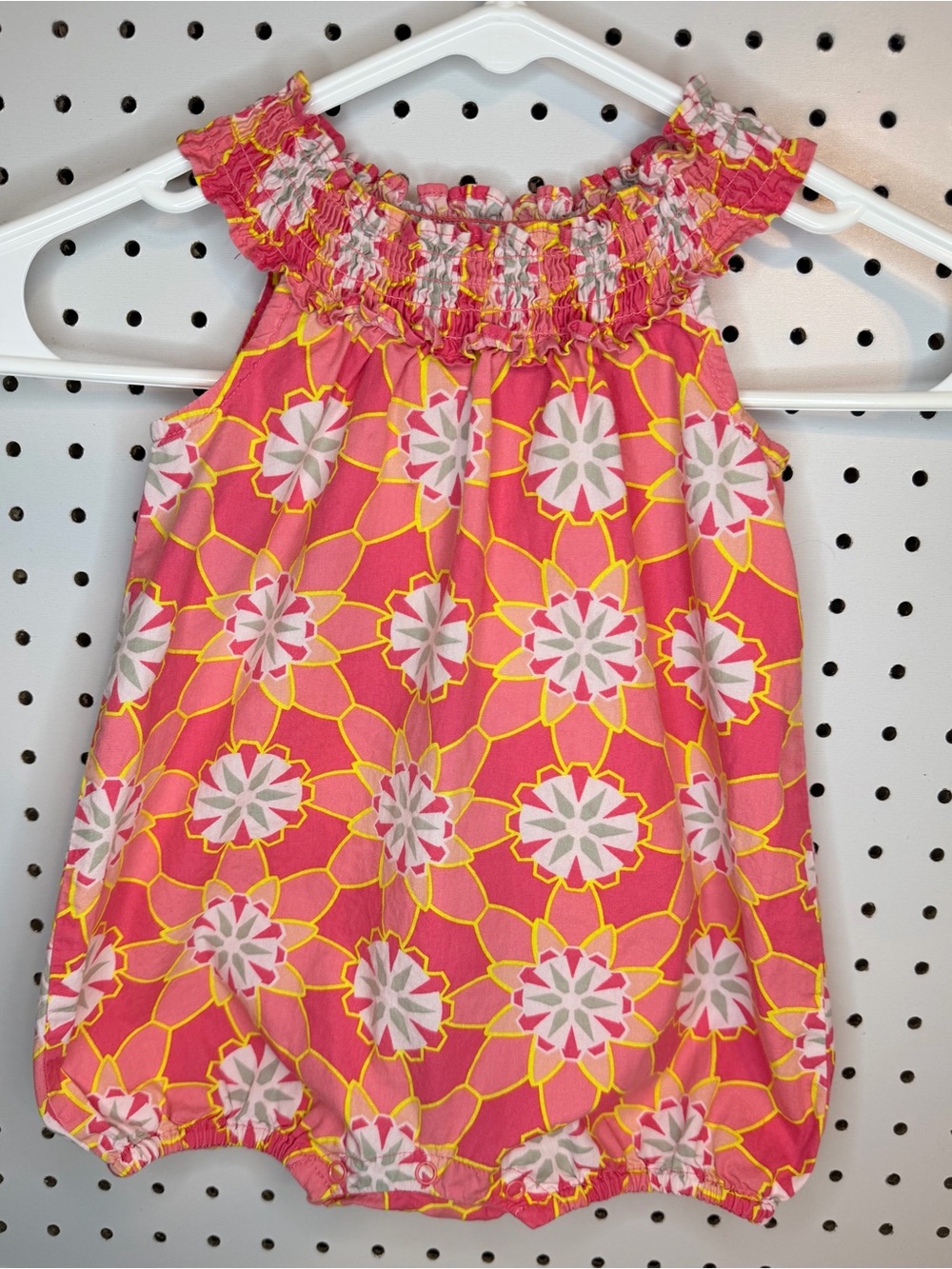 Tea Collection Pink Floral Bubble Romper, 12–18M